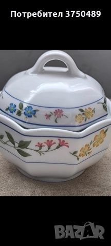 Плато и захарница с нежен флорален декор, снимка 5 - Аксесоари за кухня - 52211879