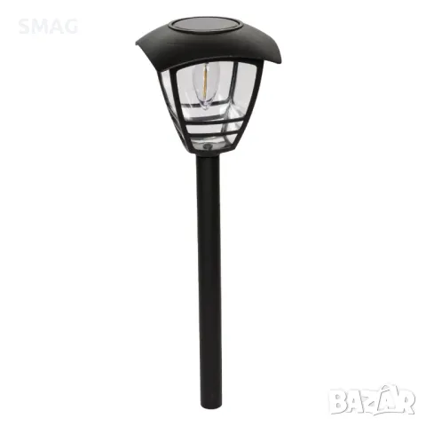 Соларен фенер черен с лампа 44см S_1178479, снимка 2 - Соларни лампи - 49904745