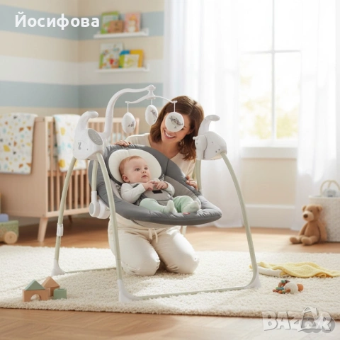 Електрическа люлка за бебе, снимка 13 - Детски люлки - 54260031