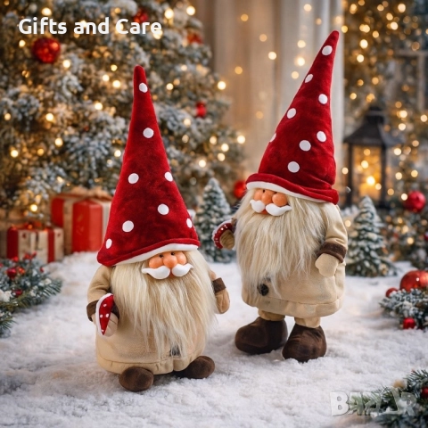 Коледен гном с гъбка за декорация