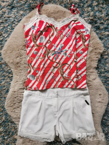 Alessa бели къси панталонки с дантела, размер S, Alesa, снимка 2 - Къси панталони и бермуди - 53879031