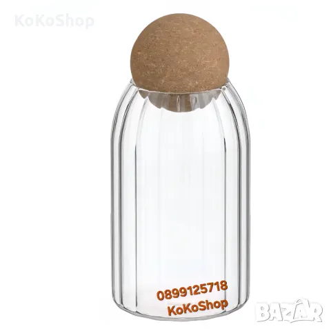Стъклен буркан с коркова тапа – 770  мл./буркан за бонбони,сладки, снимка 2 - Аксесоари за кухня - 50317157