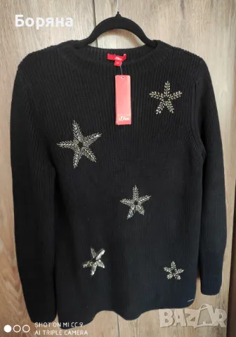 S. Oliver нов с етикет пуловер с апликации, снимка 6 - Блузи с дълъг ръкав и пуловери - 50018440