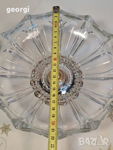 кристална фруктиера с посребрен пиедестал 7/3, снимка 5 - Аксесоари за кухня - 49812228