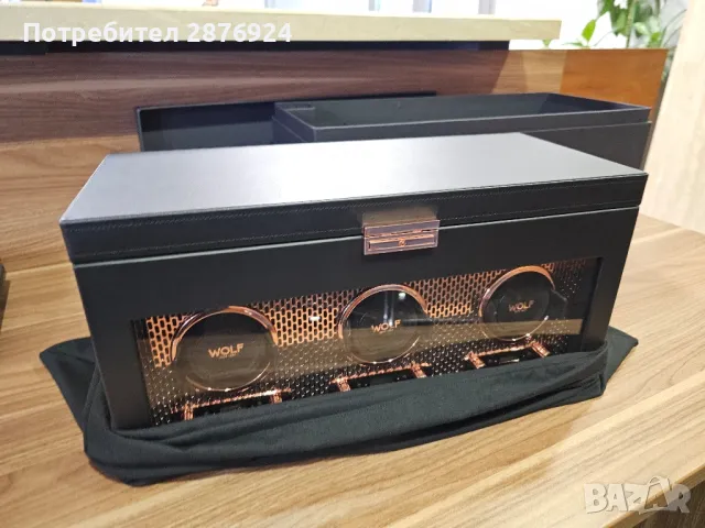 Кутия за навиване на часовници WOLF AXIS TRIPLE WATCH WINDER, снимка 6 - Мъжки - 49359015