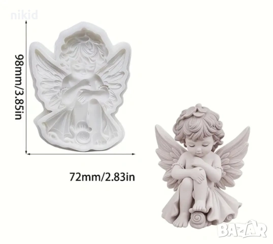 2 вида момиче момиченце ангел силиконов молд форма фондан шоколад декор, снимка 7 - Форми - 53789045
