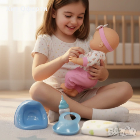 Пишкаща кукла с музикални ефекти и аксесоари, снимка 6 - Кукли - 53151089