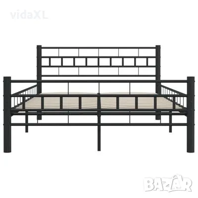 vidaXL Рамка за легло, черна, стомана, 140x200 cм（SKU:285278), снимка 4 - Спални и легла - 48553940