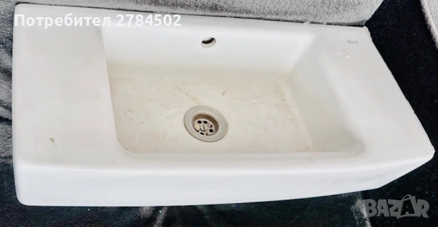 Малка бяла керамична мивка 50.5х25 см