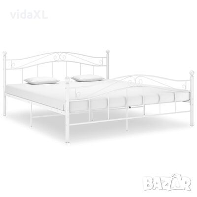 vidaXL Рамка за легло, бяла, метал, 180x200 cм(SKU:324983