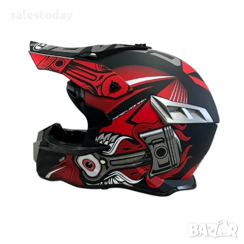Кросова каска за мотор, ендуро, АТВ, Скутер, 3 размера, червена, снимка 3 - Аксесоари и консумативи - 50516614
