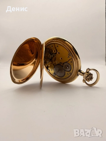 Винтидж джобен часовник DRUSUS – Германия, Gold-Doublé, гравиран корпус, снимка 5 - Джобни - 52887266
