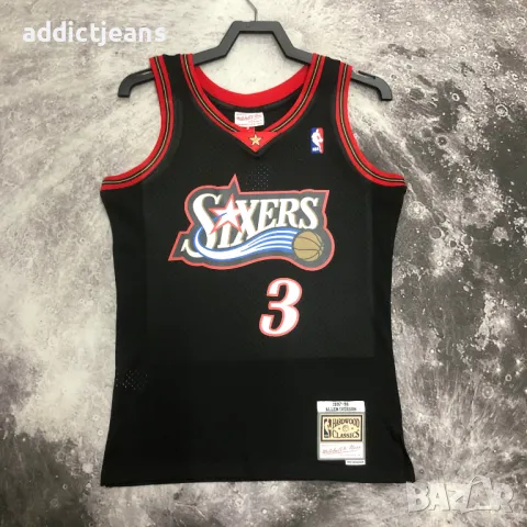 Мъжки потник Mitchell & Ness Allen Iverson Philadelphia 76ers season 1997-98 размер XL, снимка 3 - Спортни дрехи, екипи - 49148117