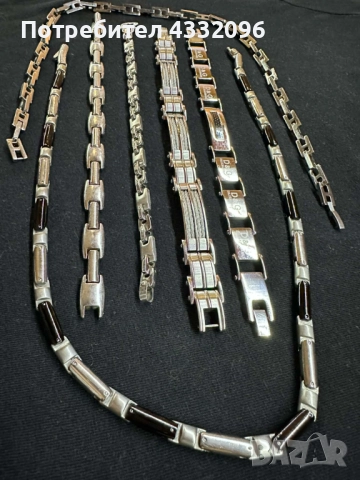 Комплект мъжки колиета - гривни, снимка 3 - Колиета, медальони, синджири - 52544094