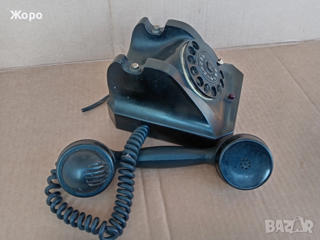 Старинен бакелитен телефон с шайба телефонен апарат 40те, снимка 7 - Антикварни и старинни предмети - 52877067