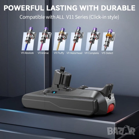 Батерия 8000mAh за Dyson V11 V15 Click-In Morpilot 25.2V с два филтъра [Нова запечатана], снимка 2 - Прахосмукачки - 54260153