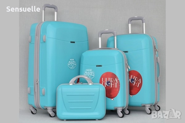 Комплект 3 куфара и чанта за ръчен багаж, снимка 2 - Куфари - 52587455