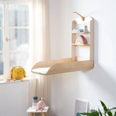 Стенен рафт за повиване от формовано дърво