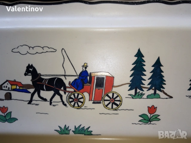 Старинно керамично плато- LONGWY- Франция , снимка 2 - Антикварни и старинни предмети - 53086102