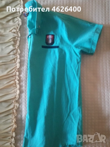 Продавам детска зелена ризка на черни точици маркова, снимка 2 - Ризи - 52110720