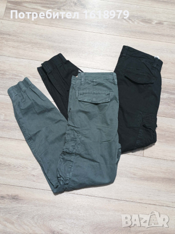 Мъжки карго панталони - черен и сив, снимка 3 - Панталони - 45025287