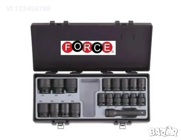 К-т вложки ковани къси 6-стенни 1/2 от 10мм до 32мм 19 части 