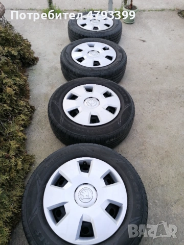 Джанти 5х112х15 с гуми 195х65х15 за Шкода Октавия 3  , снимка 2 - Гуми и джанти - 54170876