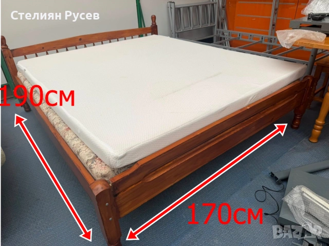210455 дървено легло от чам с матрак 170/190см цена  евро или  лв -190см / 170см широко , с еднолице