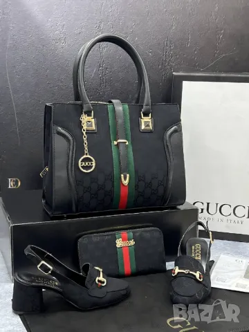 дамски обувки на ток, чанта и портмоне gucci , снимка 3 - Чанти - 46940587