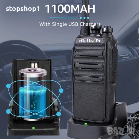 Retevis RT24 Plus презареждаща се уоки-токи, радиостанция с голям обхват, нелицензирана 16 канал, снимка 7 - Други - 50851252