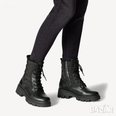 Дамски боти Tamaris DuoTex черни - водоустойчиви, снимка 2 - Дамски боти - 52790545