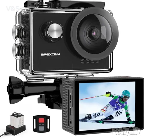  Екшан камера Apexcam X60 Pro, 4K, 60FPS, 2" LCD, Wi-Fi, 
