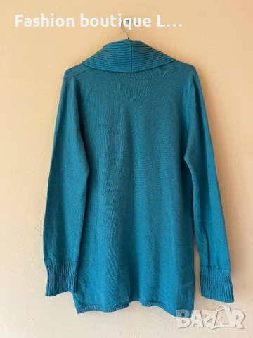 Нова тюркоазена памучна блуза с джобчета 🩵💙💚, снимка 5 - Блузи с дълъг ръкав и пуловери - 53929685