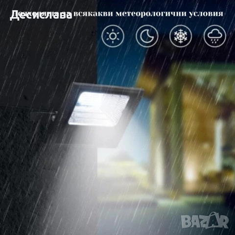 Соларен прожектор Jortan IP 66, дистанционно управление, индикатор за батерията, снимка 5 - Соларни лампи - 53461312