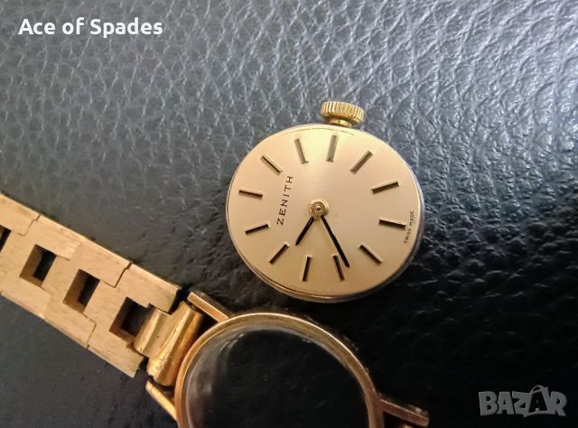 Позлатен Дамски Механичен Часовник ZENITH Swiss Made Работещ, снимка 8 - Дамски - 45901583