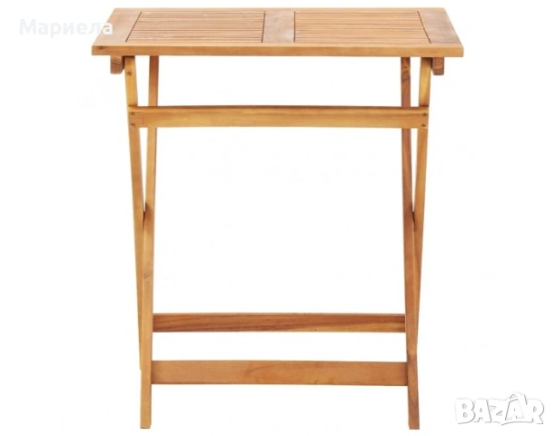 Сгъваема градинска маса, 70x70x75 см, акация масив, снимка 5 - Градински мебели, декорация  - 52248102