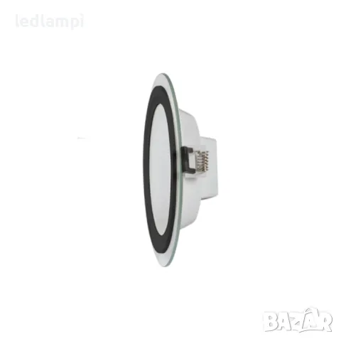 LED Луна 6W Стъкло - Кръг Неутрално Бяла Светлина IP44 Черен Ринг, снимка 2 - Лампи за таван - 47139075