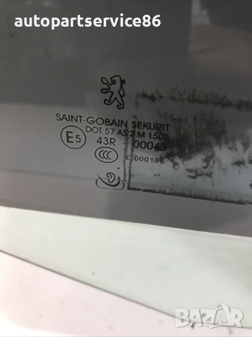 Предно дясно стъкло на прозорец за врата за Peugeot 607 2.7 HDI (2003), снимка 2 - Части - 53770356
