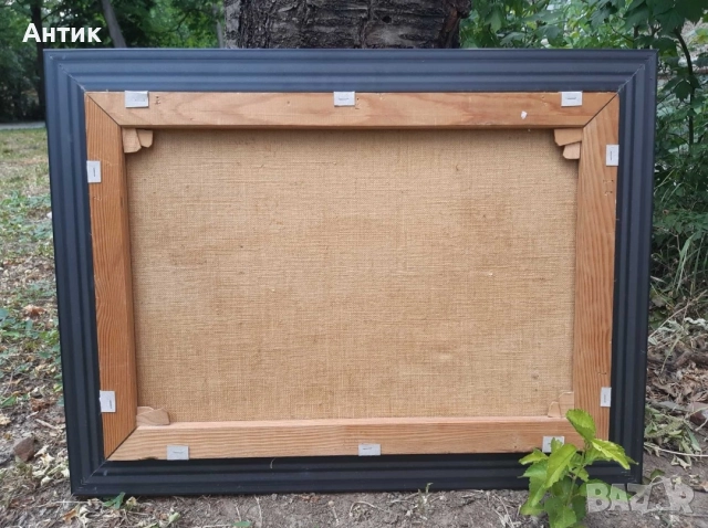 Красива Стара Картина Живопис Маслени Бои на Платно, снимка 11 - Картини - 52630679