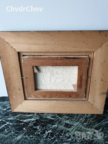 35х42см/малка картина масло върху платно/пейзаж-гора-езеро/масивна дървена рамка, снимка 7 - Картини - 50474260