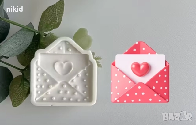 малък Плик писмо на точки силиконов молд форма фондан 