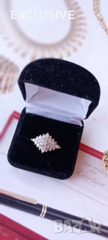 Златен пръстен с 1ct диаманти/ 25 броя/ цена в магазина над 6000 лв.Договаряне!, снимка 1 - Пръстени - 45990815