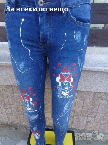 Minnie Mouse Дамски Дънки Мини Маус Код SV-26, снимка 3 - Дънки - 52499433