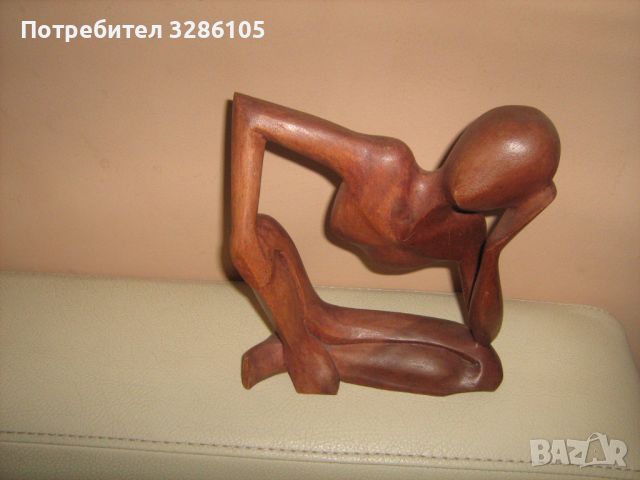 дървена статуя-мислителят, снимка 1 - Декорация за дома - 45997064
