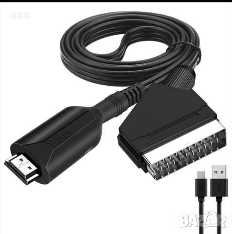 Преобразуващ кабел  HDMI to Scart, снимка 4 - Кабели и адаптери - 46636598