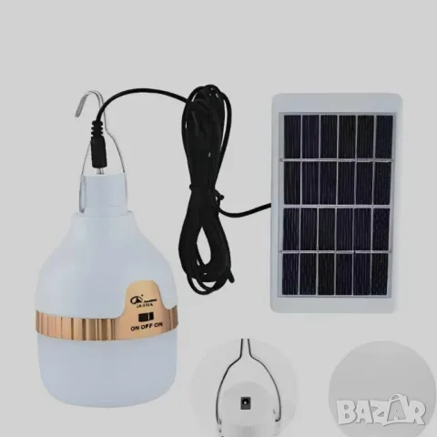 Соларна Led крушка 8W 6400K с USB кабел, снимка 2 - Други стоки за дома - 47408616