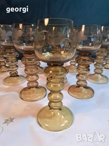 немски гравирани ретро чаши за вино 29/2
