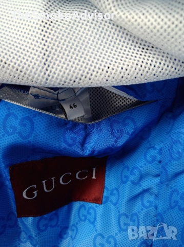 Яке Gucci Printed Technical Poplin Zip Jacket – Gradient Blue, снимка 10 - Якета - 52189956