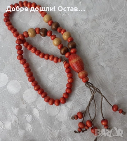 3 стари Броеници: Стара дървена молитвена броеница от Тибет, червена, дърво, снимка 17 - Антикварни и старинни предмети - 32730587