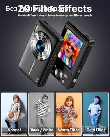 Нов черен Компактен фотоапарат 44MP 1080P 16x зум уеб vlog камера фото, снимка 5 - Фотоапарати - 53743709